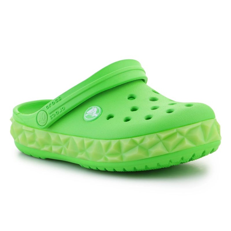 Chanclas Crocs Croc Band Geométrica Glow Band Clog K Jr 210132-3WA verde 2