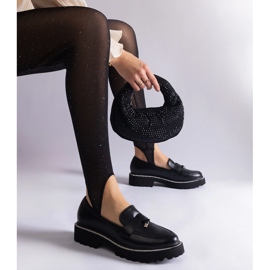 Mocasines negros con cuero ecológico con adorno 3