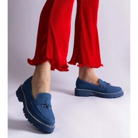 Mocasines de mezclilla azul con un adorno 3
