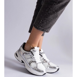 Zapatillas blancas y plateadas para mujeres plata 4