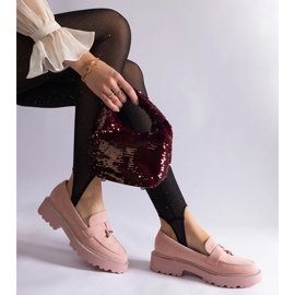 Mocasines de ecopiel rosa 1