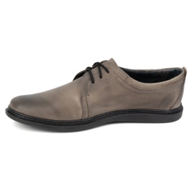 Zapatos casual hombre piel 2131 POLBUT gris marrón 1