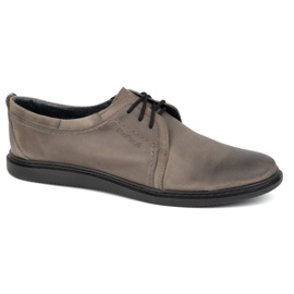 Zapatos casual hombre piel 2131 POLBUT gris marrón 2