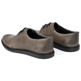 Zapatos casual hombre piel 2131 POLBUT gris marrón 5
