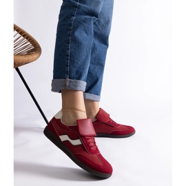 Zapatillas bajas rojas con cordones rojo 3