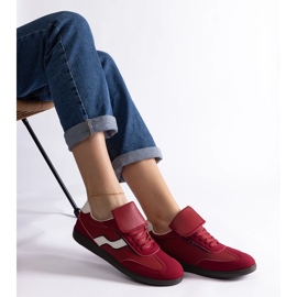 Zapatillas bajas rojas con cordones rojo 2