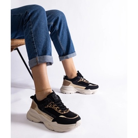 Zapatillas negras con inserciones de purpurina. negro 1