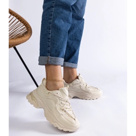 Zapatillas deportivas de mujer beige. 5