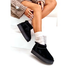 Botas de nieve de gamuza para mujeres en la plataforma negra negro 3 Botas de nieve de gamuza para mujeres en la plataforma negra negro 3