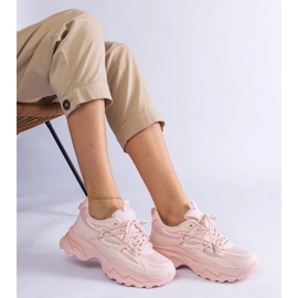 Zapatillas de deporte de deportes rosa en una suela masiva rosado 3