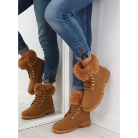Botas de madera con piel de camello 58-177 camel marrón multicolor 6