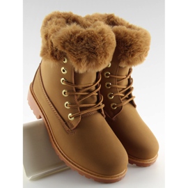 Botas de madera con piel de camello 58-177 camel marrón multicolor 2