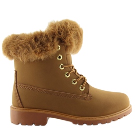 Botas de madera con piel de camello 58-177 camel marrón multicolor 1