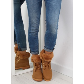 Botas de madera con piel de camello 58-177 camel marrón multicolor 3