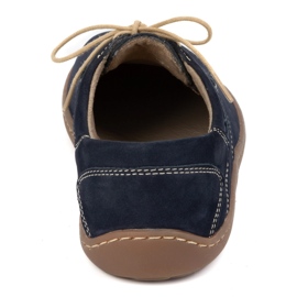 Olivier Zapatos de cuero minimalista de mujer descalzo 1082 Navy Nubuk azul 4