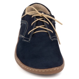 Olivier Zapatos de cuero minimalista de mujer descalzo 1082 Navy Nubuk azul 6