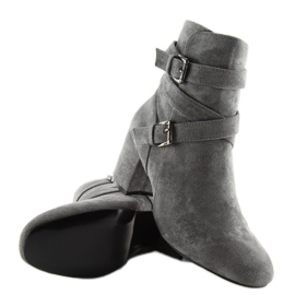 Botines grises tacón ancho CL62 gris 1