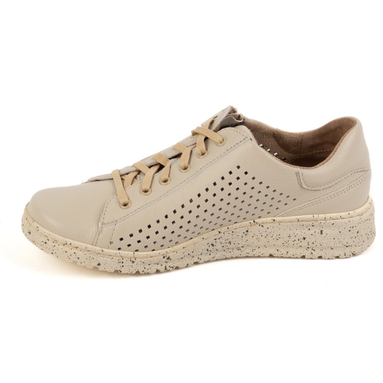 WASAK Zapatos mujer, deportivas de piel calada 0720PW, beige 1