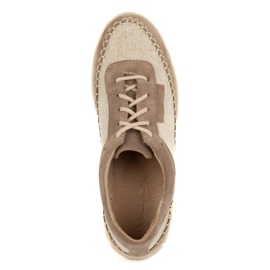Olivier Zapatos mujer de piel con suela gruesa 0759W, beige 5