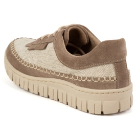 Olivier Zapatos mujer de piel con suela gruesa 0759W, beige 6