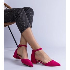 Zapatos de tacón bajo rosa oscuro 2