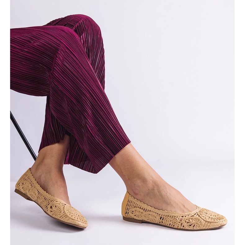 Beige Ballerinas trenzadas 2