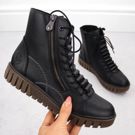 Botas de cuero Rieker de mujer Y3410-00 Negro 1 Botas de cuero Rieker de mujer Y3410-00 Negro 1