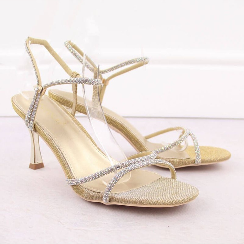Sandalias con circonitas Potocki W LE20326 WOL282A dorado 2