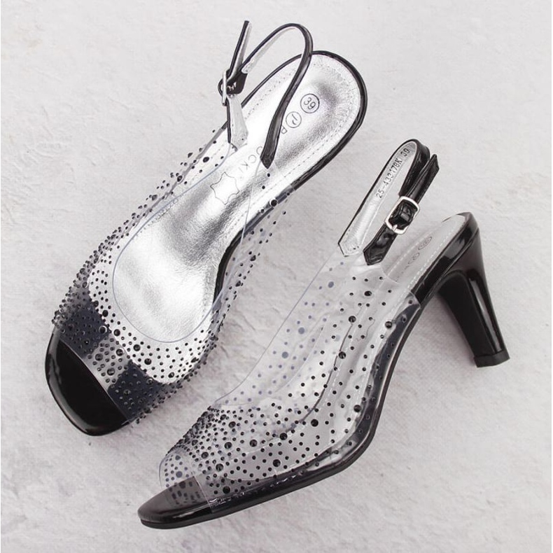 Potocki W WS43317 WOL284A sandalias de tacón alto negro 2