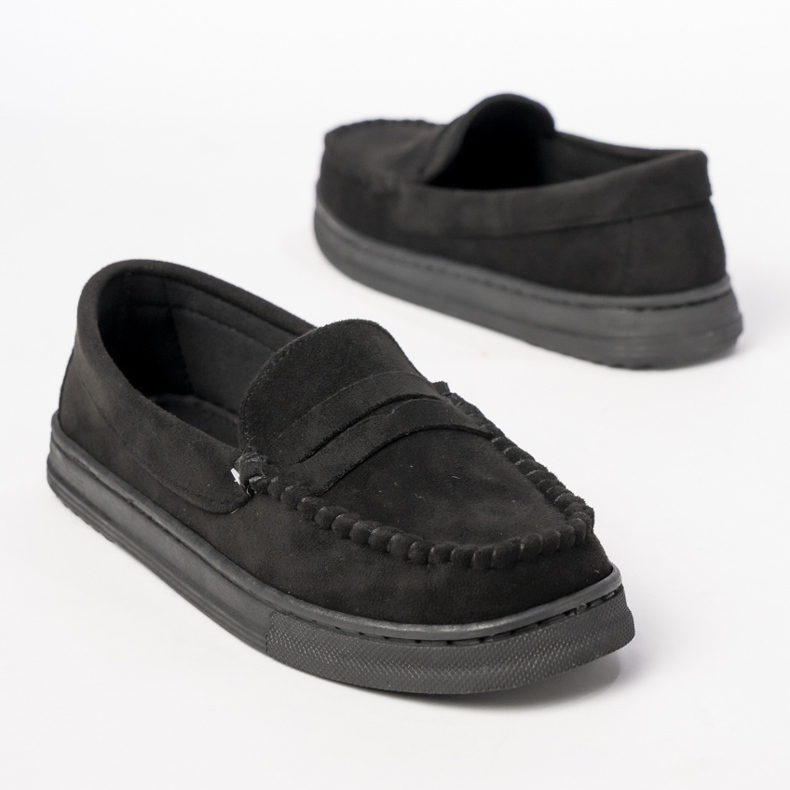 Mocasines de gamuza negra para mujeres negro 1