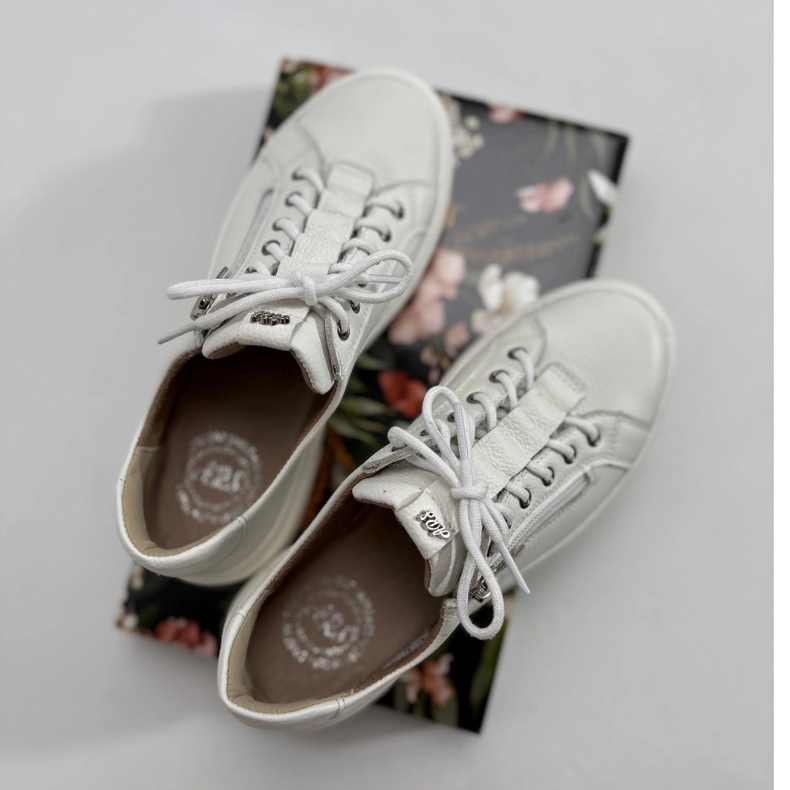 Olivier Zapatos de piel mujer, Deportivas blancas Modelo 1238 blanco 1