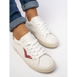 Zapatillas de deporte femenino insertos de durazno blanco 2
