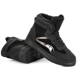 Zapatos deportivos con pelo negro 5