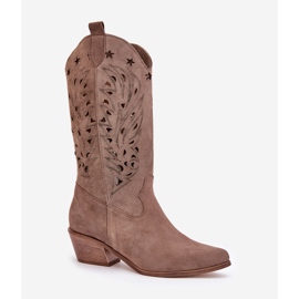 Botas de ante con un zazoo superior 3609 abierto marrón 4