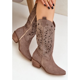Botas de ante con un zazoo superior 3609 abierto marrón 7