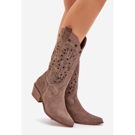 Botas de ante con un zazoo superior 3609 abierto marrón 1