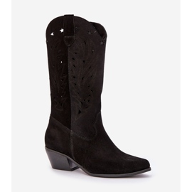 Botas de ante con un Black Uppwork Upper Zazoo 3609 negro 4