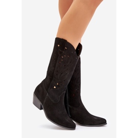 Botas de ante con un Black Uppwork Upper Zazoo 3609 negro 1