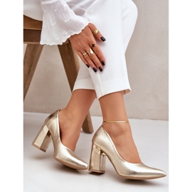 Lewski Shoes Bombas de cuero Lewski 3117 Gold Metallic dorado 6