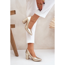 Lewski Shoes Bombas de cuero Lewski 3117 Gold Metallic dorado 3