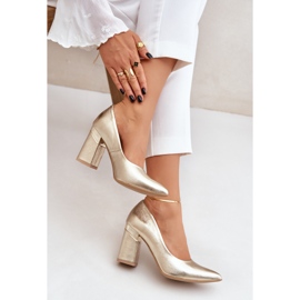 Lewski Shoes Bombas de cuero Lewski 3117 Gold Metallic dorado 7
