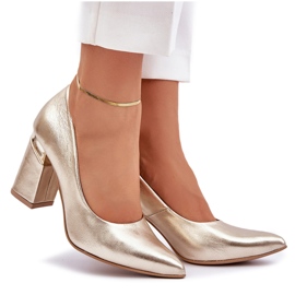 Lewski Shoes Bombas de cuero Lewski 3117 Gold Metallic dorado 9