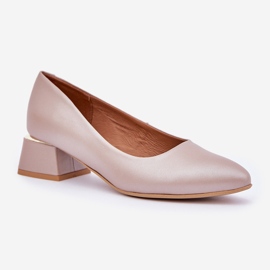 Lewski Shoes Bombas de cuero Lewski 3118 Beige oscuro 4