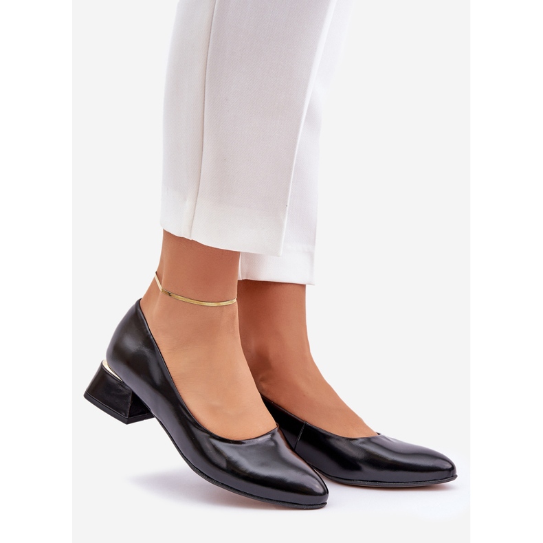 Lewski Shoes Bombas de cuero Lewski 3118 con negro brillante 1