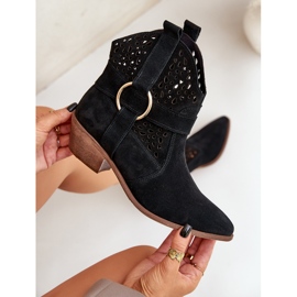 Zazoo 2994 Black Openwork Cowboy Cowboy botas negro 7