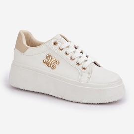 Zapatillas con plataforma para mujer, color blanco 4