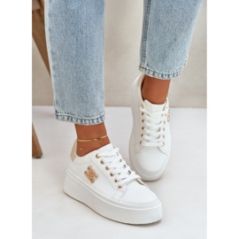 Zapatillas con plataforma para mujer, color blanco 3