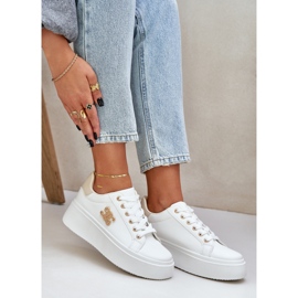 Zapatillas con plataforma para mujer, color blanco 7