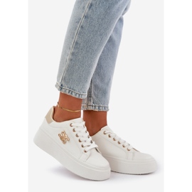 Zapatillas con plataforma para mujer, color blanco 1 Zapatillas con plataforma para mujer, color blanco 1