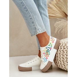Zapatillas de deporte para mujeres en corazones blancos 3